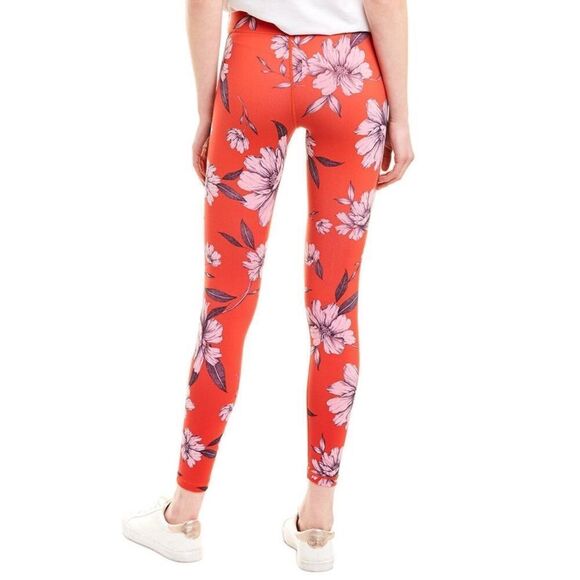 Spiritual Gangster Perfect High Rise Waist Floral Leggings Red Pink Gym Size M - Picture 5 of 9